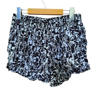 JDY Riverside Woven Shorts – Size M – Black & White Cotton, Elastic Waist
